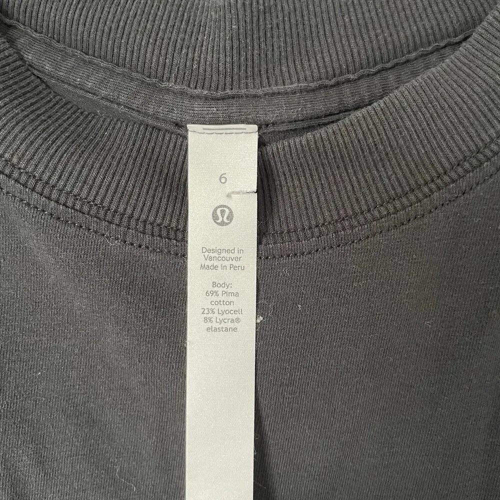 Lululemon All Yours Crop Tank Top Athletic Athleisure Black Women's Size 6